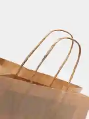 Пакет крафтовый без печати, круглая ручка, 2 штуки, 22 х 12 х 25 см