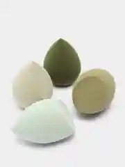 Желтый спонж - губка для макияжа, набор 4 штуки, спонж в футляре