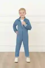 Синий меланж флисовый комбинезон. Утенок