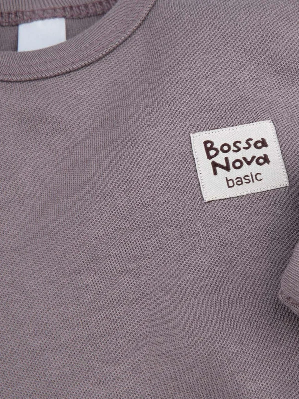 Коричневый боди для малыша с длинным рукавом Bossa Nova "Basic"