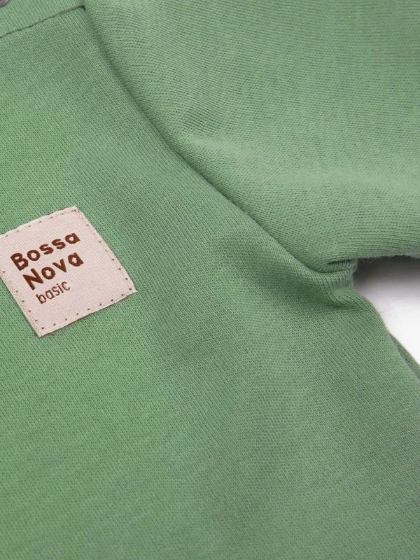 Зеленый боди для малыша с коротким рукавом Bossa Novа "Basic"