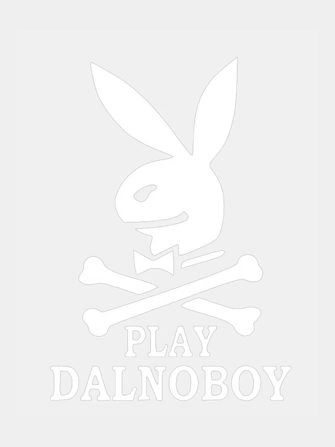 Белый наклейка на авто "Play Dalnoboy"
