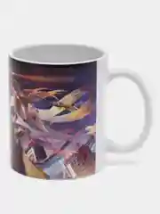 Коралловый кружки по аниме игре  "Genshin Impact","Гравити фолз", "Рик и Морти","Салли фейс" , 330 мл