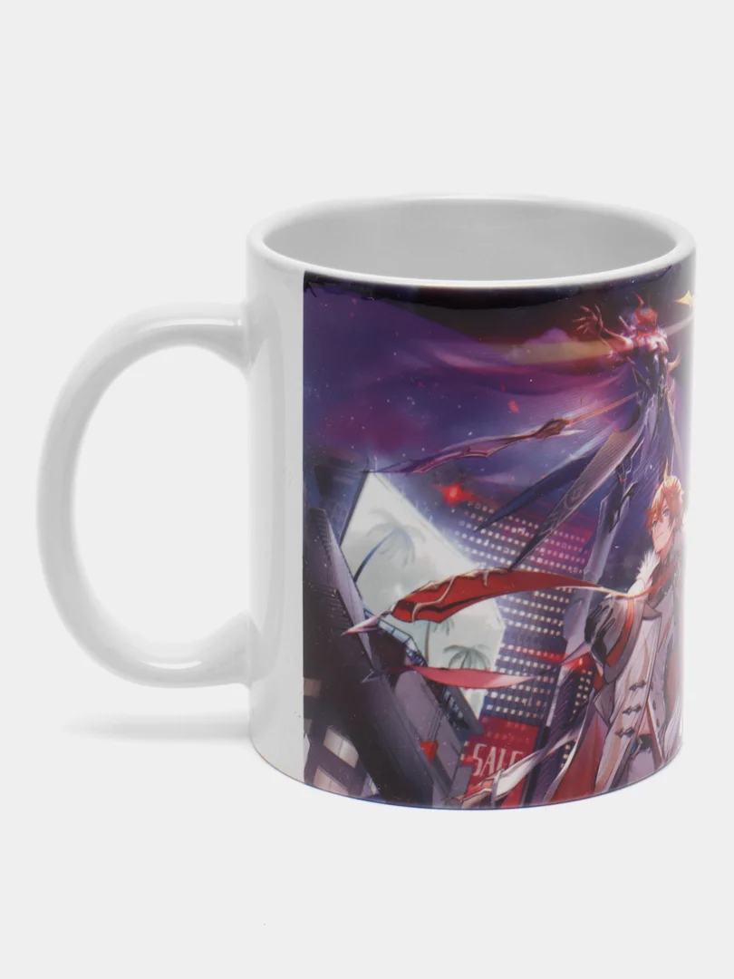 Коралловый кружки по аниме игре  "Genshin Impact","Гравити фолз", "Рик и Морти","Салли фейс" , 330 мл
