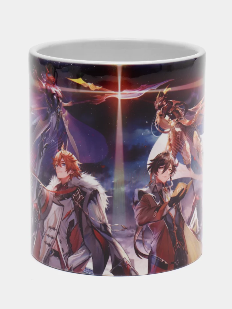 Коралловый кружки по аниме игре  "Genshin Impact","Гравити фолз", "Рик и Морти","Салли фейс" , 330 мл