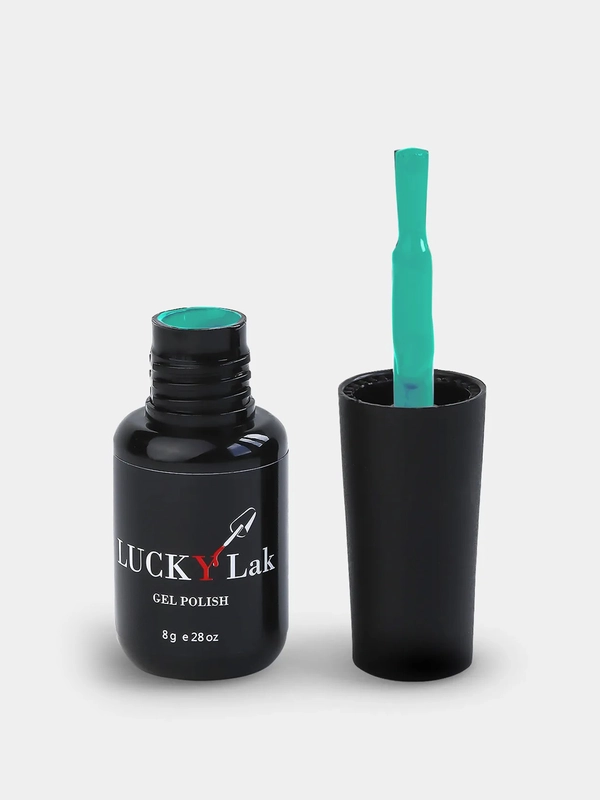 Гель лак для ногтей LuckyLak FL №018, 8g бирюзовый для маникюра и педикюра