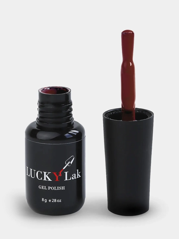 Гель лак для ногтей, гель-лак LuckyLak FL №034 8g коричневый ореховый шоколад для маникюра