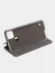 Серебряный чехол-книжка для Realme C21Y / Realme С25Y (Реалми С21Y / С25Y)