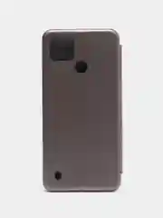 Серебряный чехол-книжка для Realme C21Y / Realme С25Y (Реалми С21Y / С25Y)