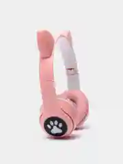 Пудровый беспроводные Bluetooth-наушники с кошачьими светящимися ушками