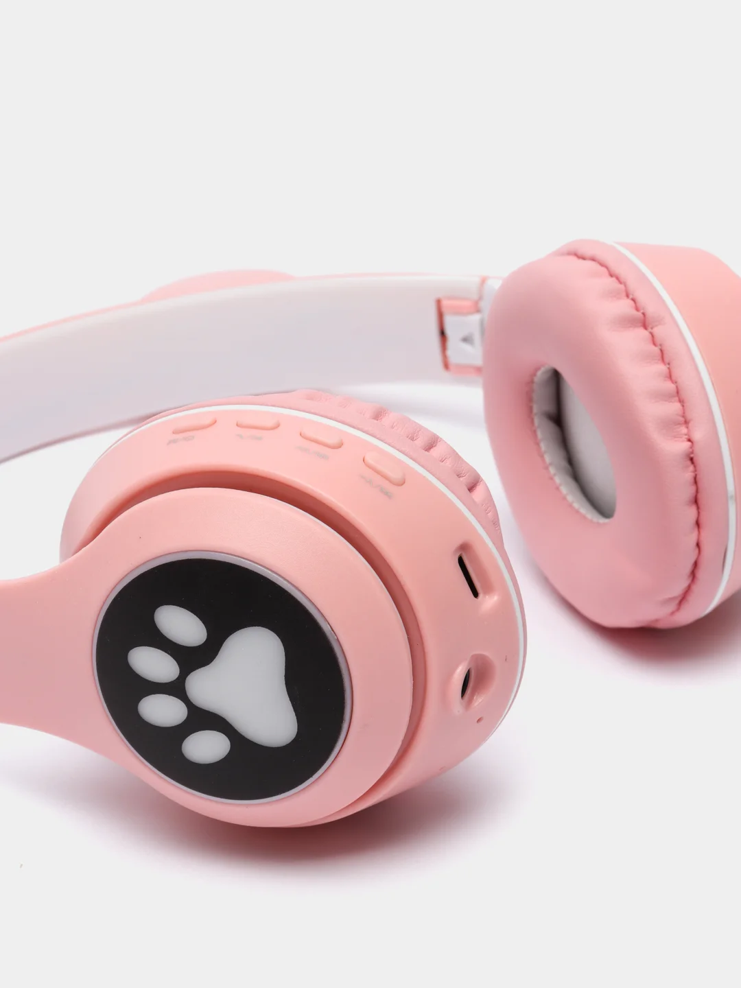 Пудровый беспроводные Bluetooth-наушники с кошачьими светящимися ушками