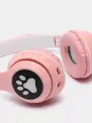 Пудровый беспроводные Bluetooth-наушники с кошачьими светящимися ушками