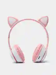 Серебряный беспроводные Bluetooth-наушники с кошачьими светящимися ушками