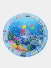 Небесно-голубой развивающий детский коврик, водный, с рыбками