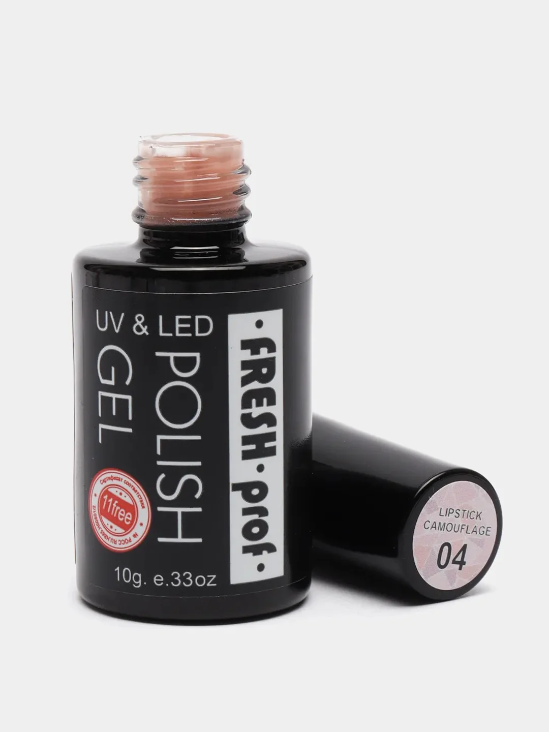 Бежевый меланж гель лак для ногтей Fresh Prof "Lipstick Camouflage 4", 10г френч натуральный бежевый