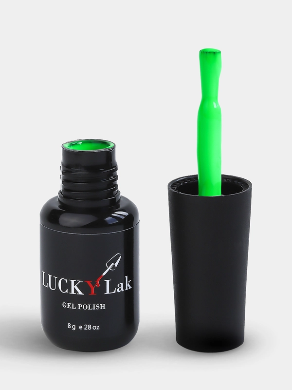 Цветная база для ногтей LuckyLak Neon Base №05, 8g неоновая зеленая база для маникюра