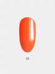 Цветная база для ногтей LuckyLak Neon Base №02, 8g неоновая оранжевая база для маникюра