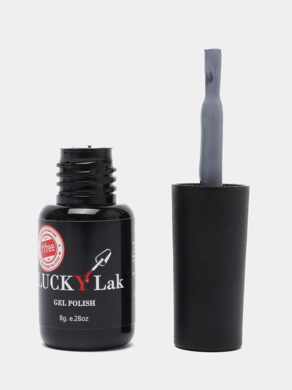 Гель лак для ногтей, гель-лак LuckyLak FL №114 8g серый лак для маникюра и педикюра
