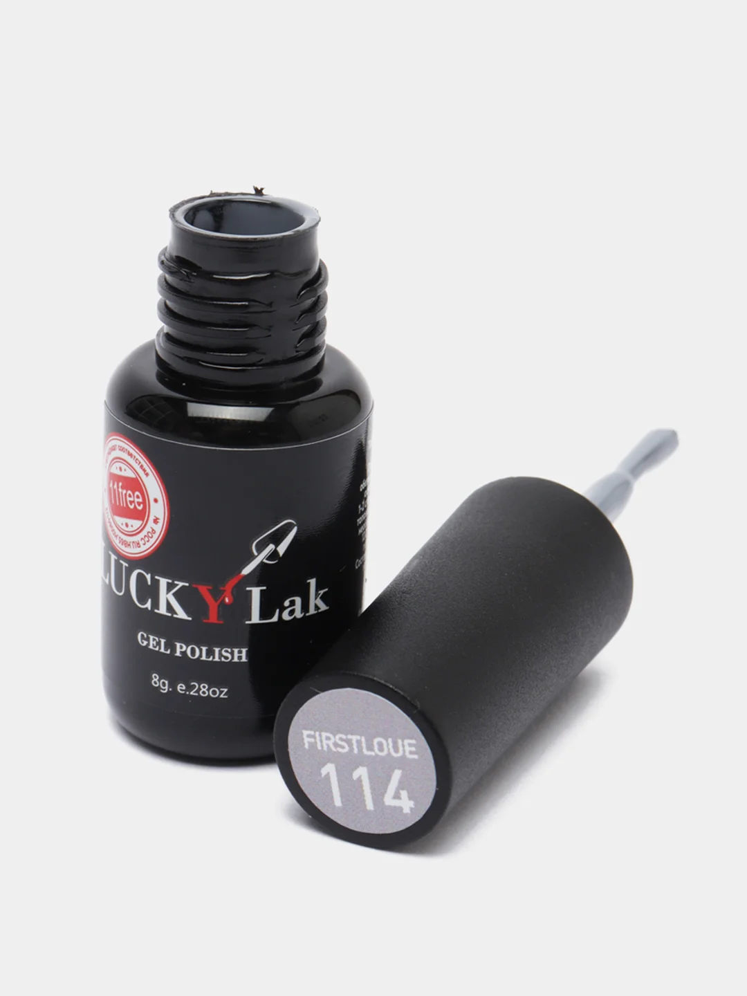 Гель лак для ногтей, гель-лак LuckyLak FL №114 8g серый лак для маникюра и педикюра
