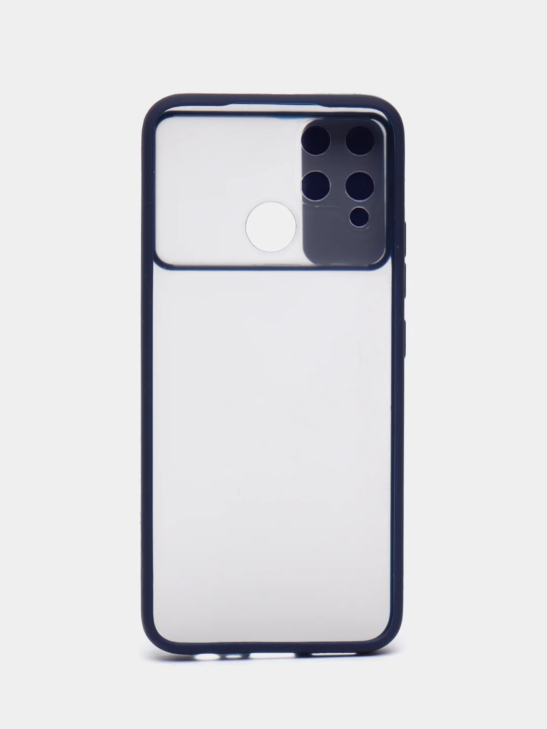 Синий чехол для Realme C25 / C25S / C12 / Narzo 50A, с задвижным окном для защиты камеры