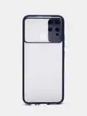 Синий чехол для Realme C25 / C25S / C12 / Narzo 50A, с задвижным окном для защиты камеры