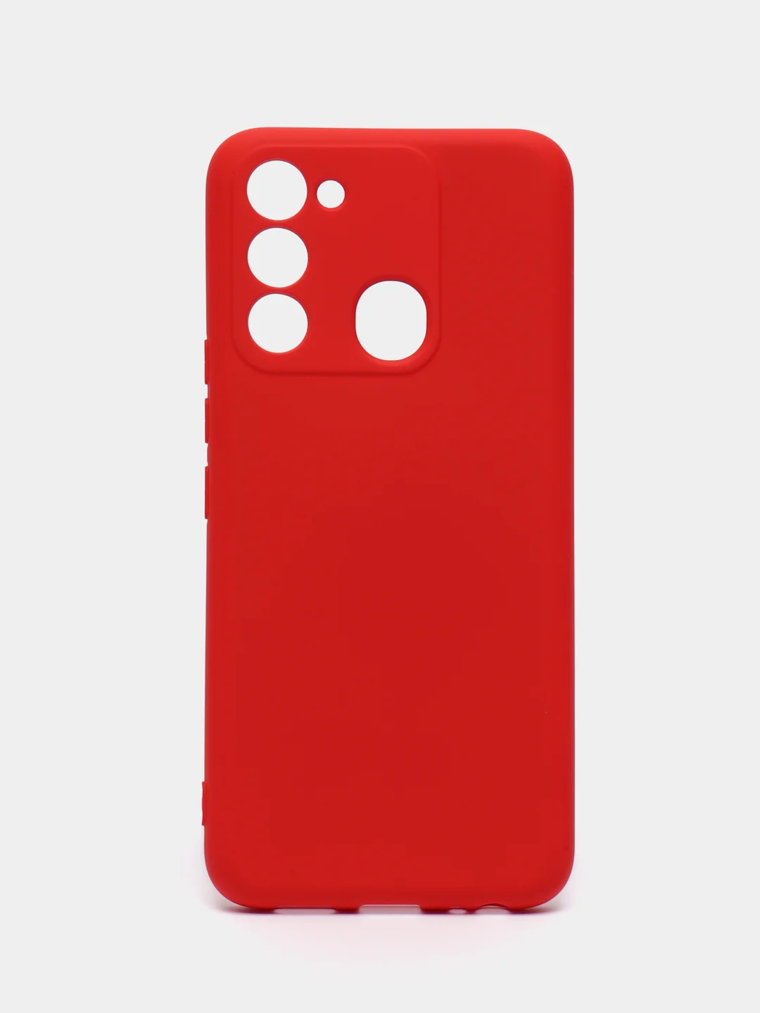 Красный чехол для Tecno Spark 8C / Tecno Go 2022, с защитой камеры и бархатом внутри