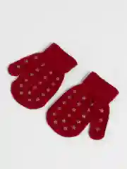 Бордовый варежки детские, вязаные, 1-4 года