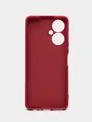 Красный чехол на Tecno Camon 19 Pro, с защитой камеры и бархатом внутри