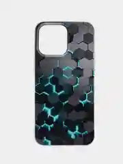 Бирюзовый силиконовый чехол на Apple iPhone 14 Pro Max / Айфон 14 Про Макс прозрачный, с рисунком
