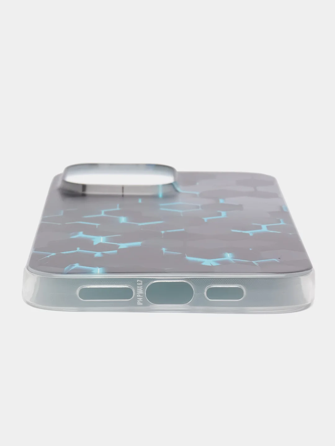 Бирюзовый силиконовый чехол на Apple iPhone 14 Pro Max / Айфон 14 Про Макс прозрачный, с рисунком
