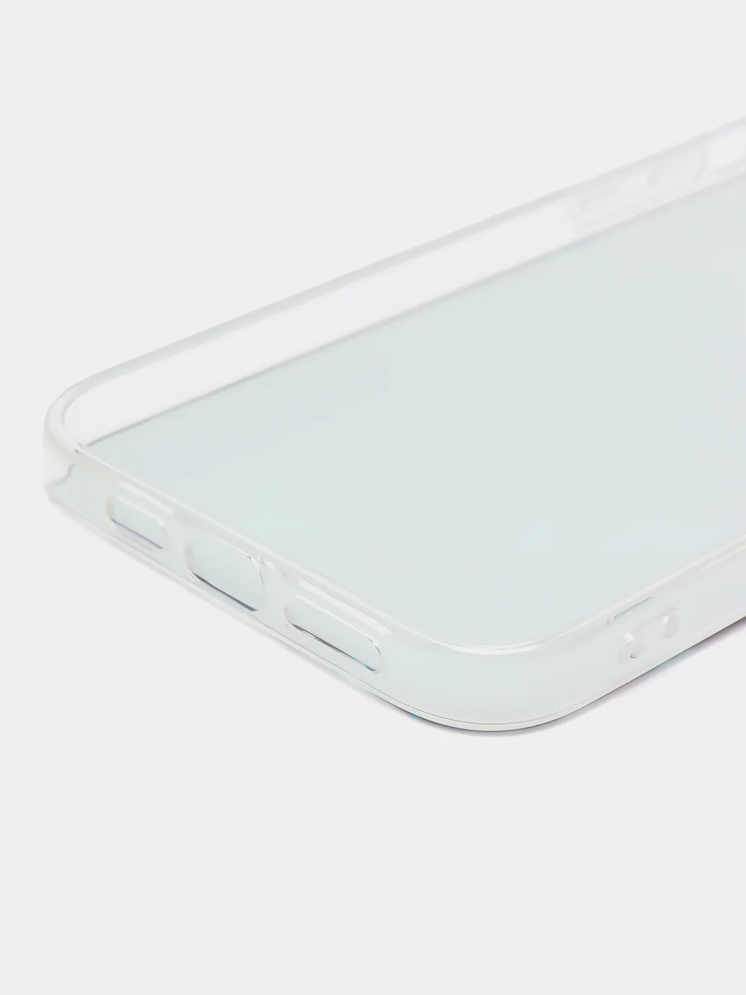 Бирюзовый силиконовый чехол на Apple iPhone 14 Pro Max / Айфон 14 Про Макс прозрачный, с рисунком