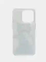 Серый силиконовый чехол для Apple iPhone 14 Pro / Айфон 14 Про с рисунком, защита камеры