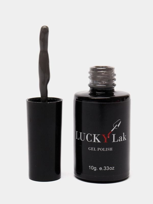 Гель лак для ногтей LuckyLak Edition №36, 10g серый антрацит асфальт для маникюра