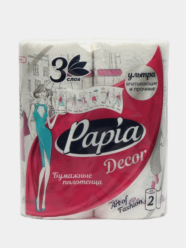 Бумажные полотенца Papia Decor Towel Fashion Capitals, 2 рулона
