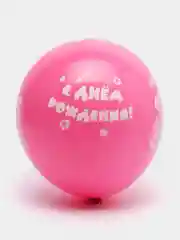 Тёмно-розовый латексные воздушные шары С днем рождения с животными, 1 шт
