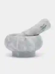 Серый меланж ступка с пестиком 9*4,5 см, для измельчения, мрамор