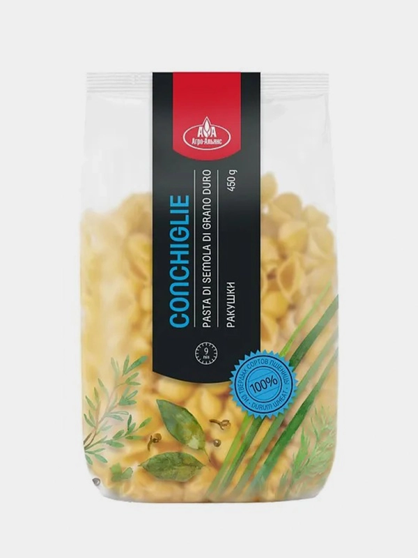 Макаронные изделия Агро-Альянс Conchiglie / Ракушки, 450г