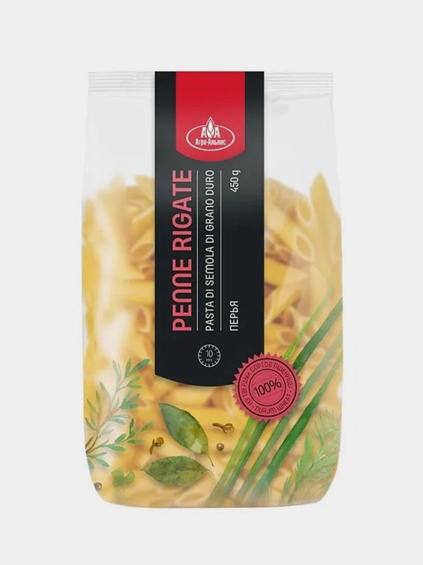 Макаронные изделия Агро-Альянс Penne Rigate / Перья рифленые, 450г