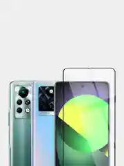 Стекло для для Infinix Note 10 Pro 11 Pro 11S защитное BROSCORP олеофобное с черной рамкой