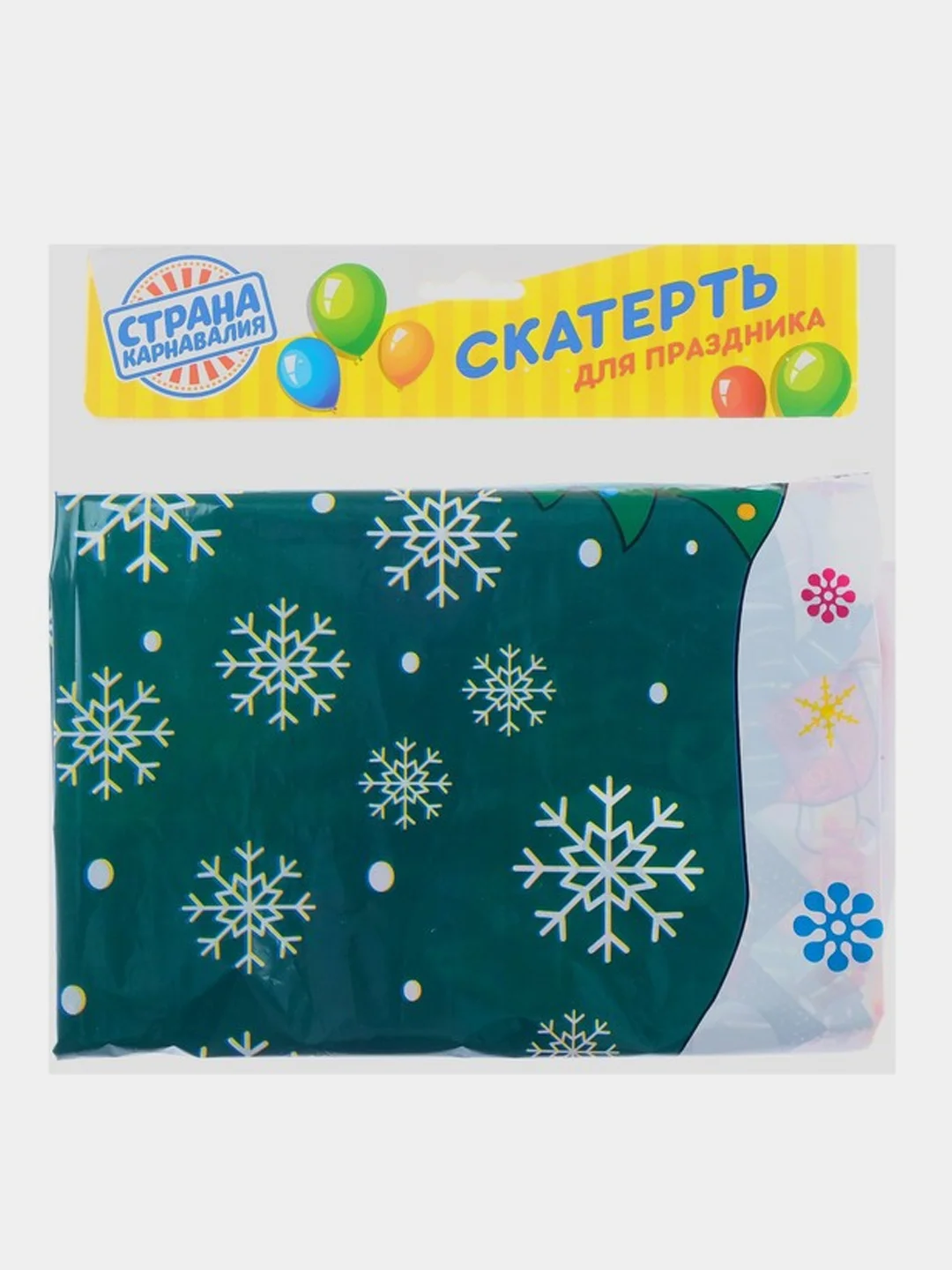 Зеленый скатерть новогодняя одноразовая