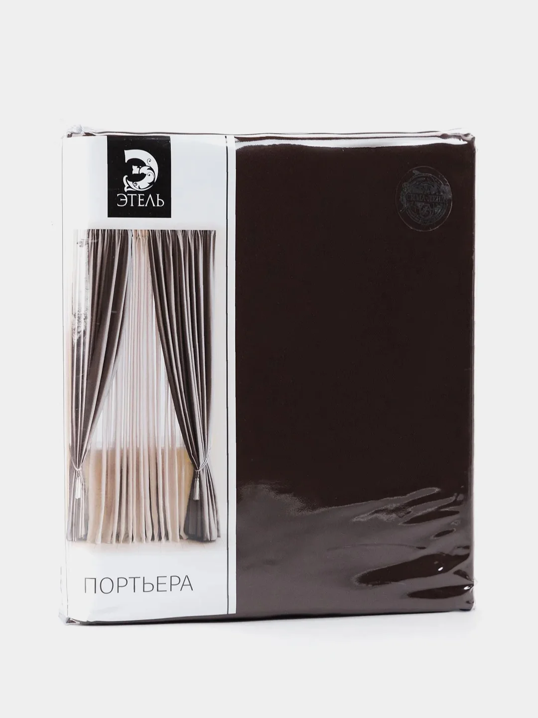 Штора портьерная "Этель", цвет шоколад, 135 см х 250 см