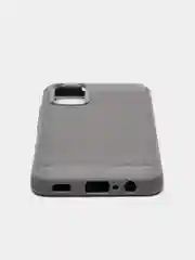 Серый чехол Samsung A02S, имитация вставок под карбон