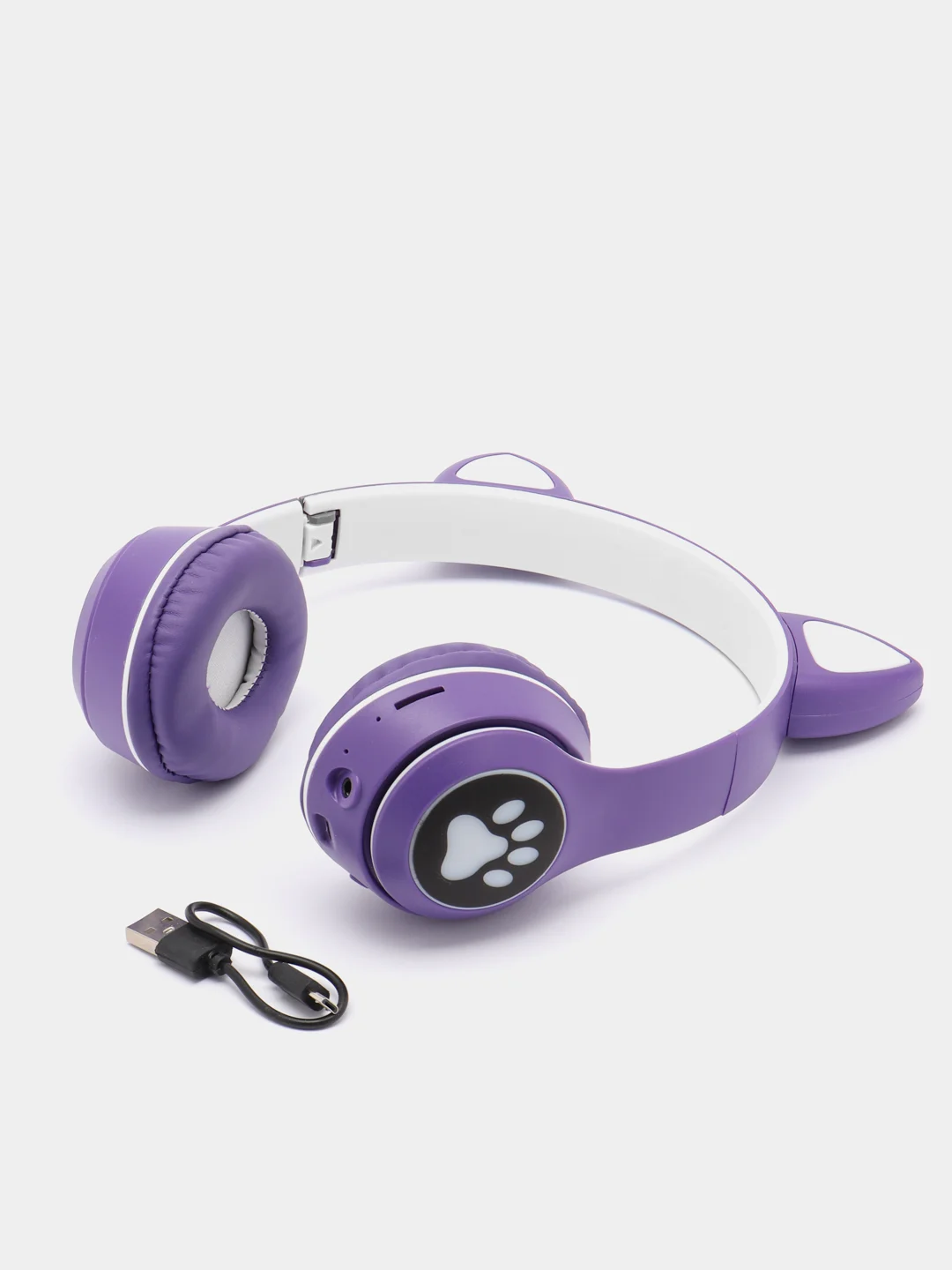 Фиолетовый беспроводные Bluetooth-наушники с кошачьими светящимися ушками