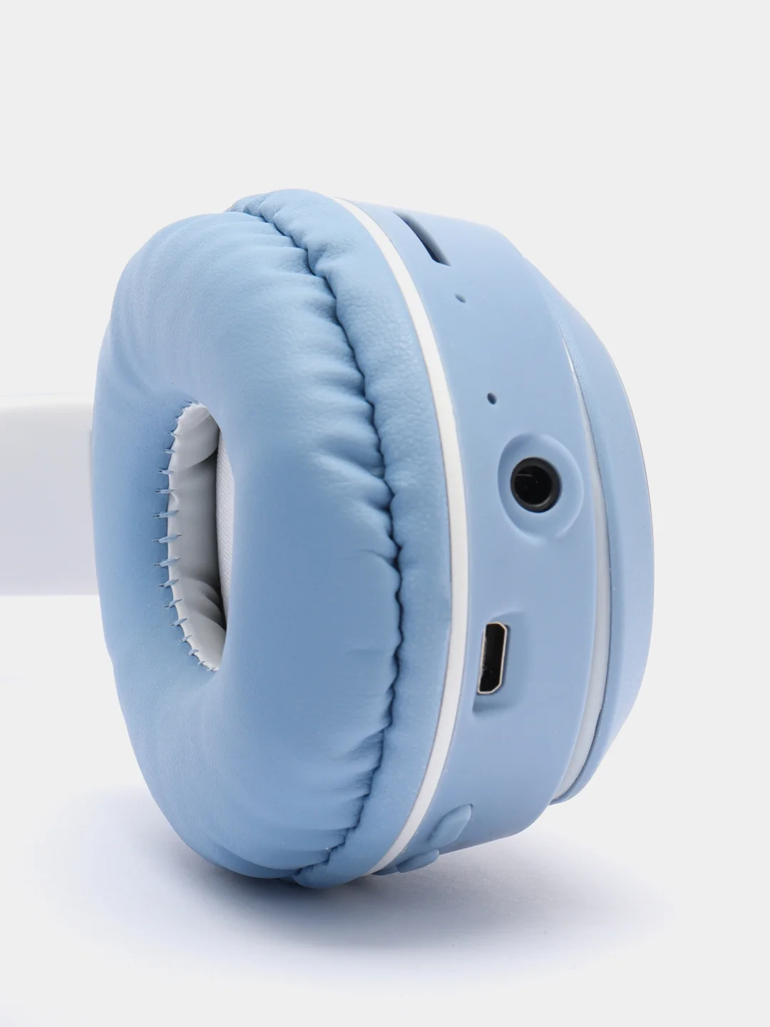 Светло-синий беспроводные Bluetooth-наушники с кошачьими светящимися ушками