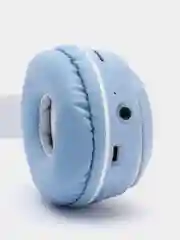 Светло-синий беспроводные Bluetooth-наушники с кошачьими светящимися ушками