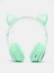 Салатовый беспроводные Bluetooth-наушники с кошачьими светящимися ушками