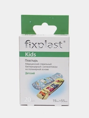 Пластырь Fixplast Kids с детским рисунком 19*55 мм 20 штук