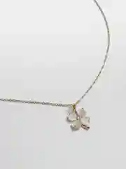 Серебряная цепочка с кулоном "Клевер с кристаллом", 925 проба, с позолотой