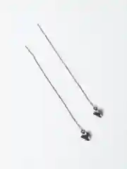 Серый серьги длинные