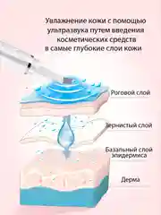 Белый ультразвуковой прибор для чистки лица от акне прыщей и черных точек, аппарат - массажер УЗ